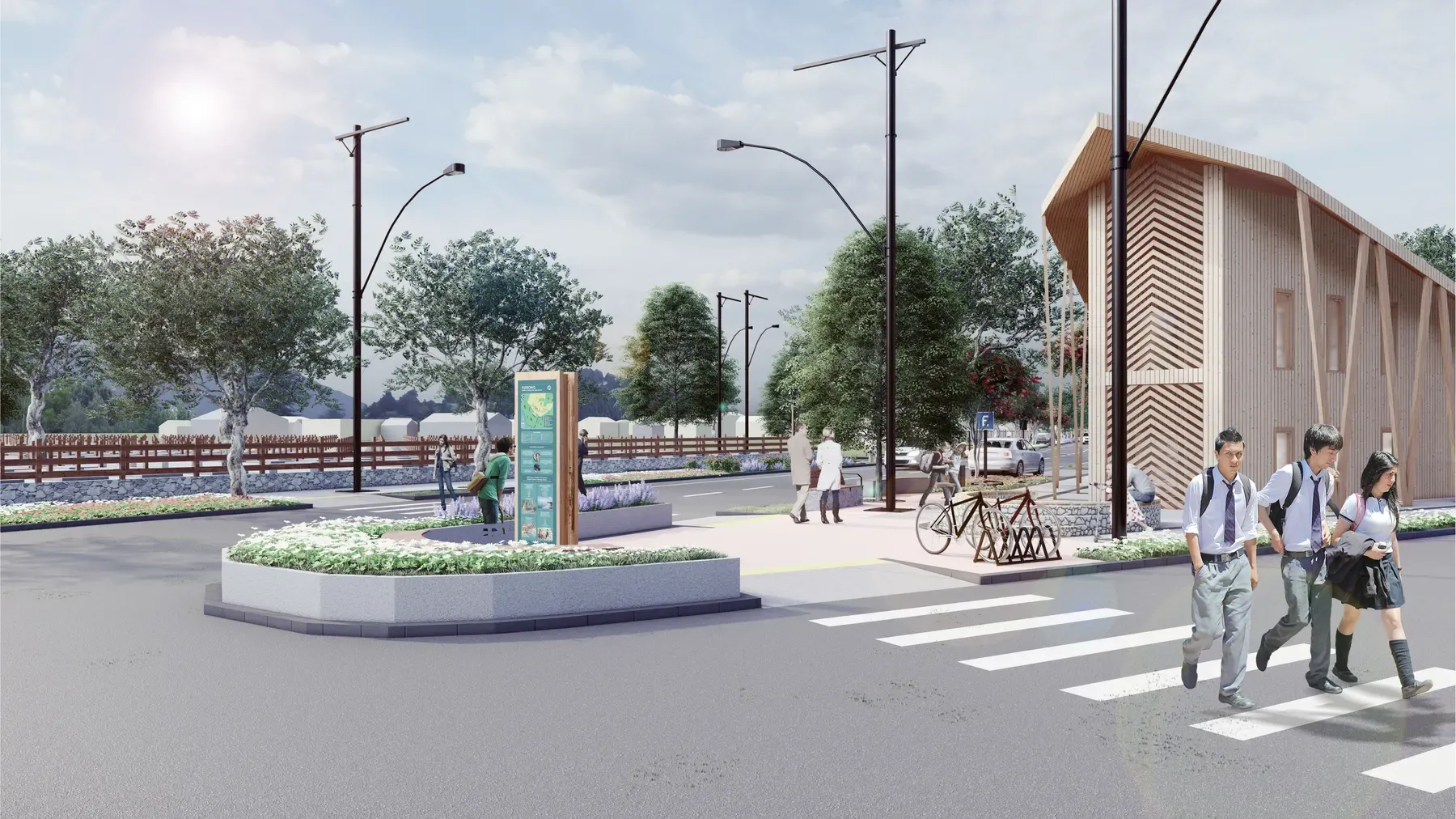 Mejoramiento Calle O'Higgins Futrono render 2