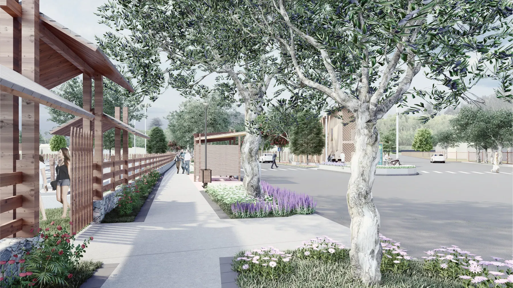 Mejoramiento Calle O'Higgins Futrono render 3