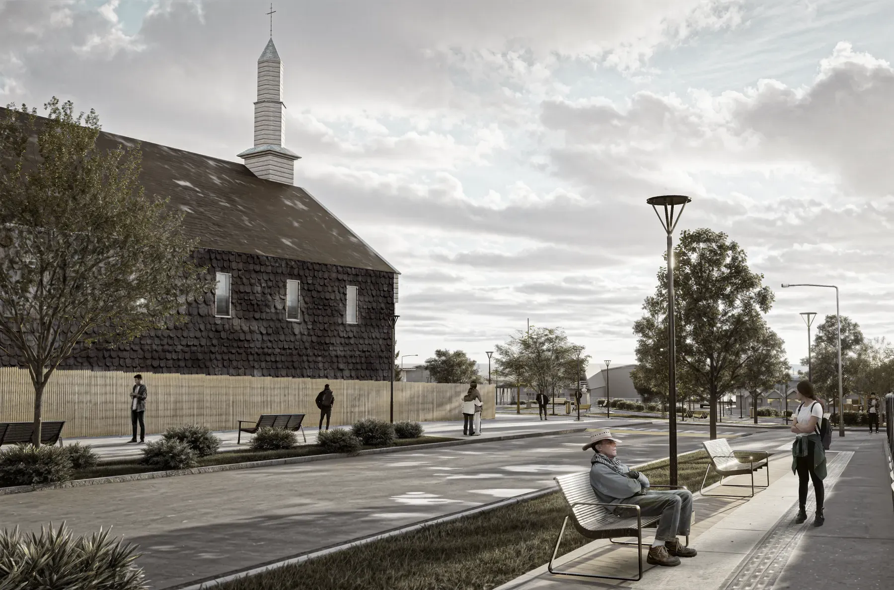 Mejoramiento Plaza de la Iglesia de Dalcahue render 1