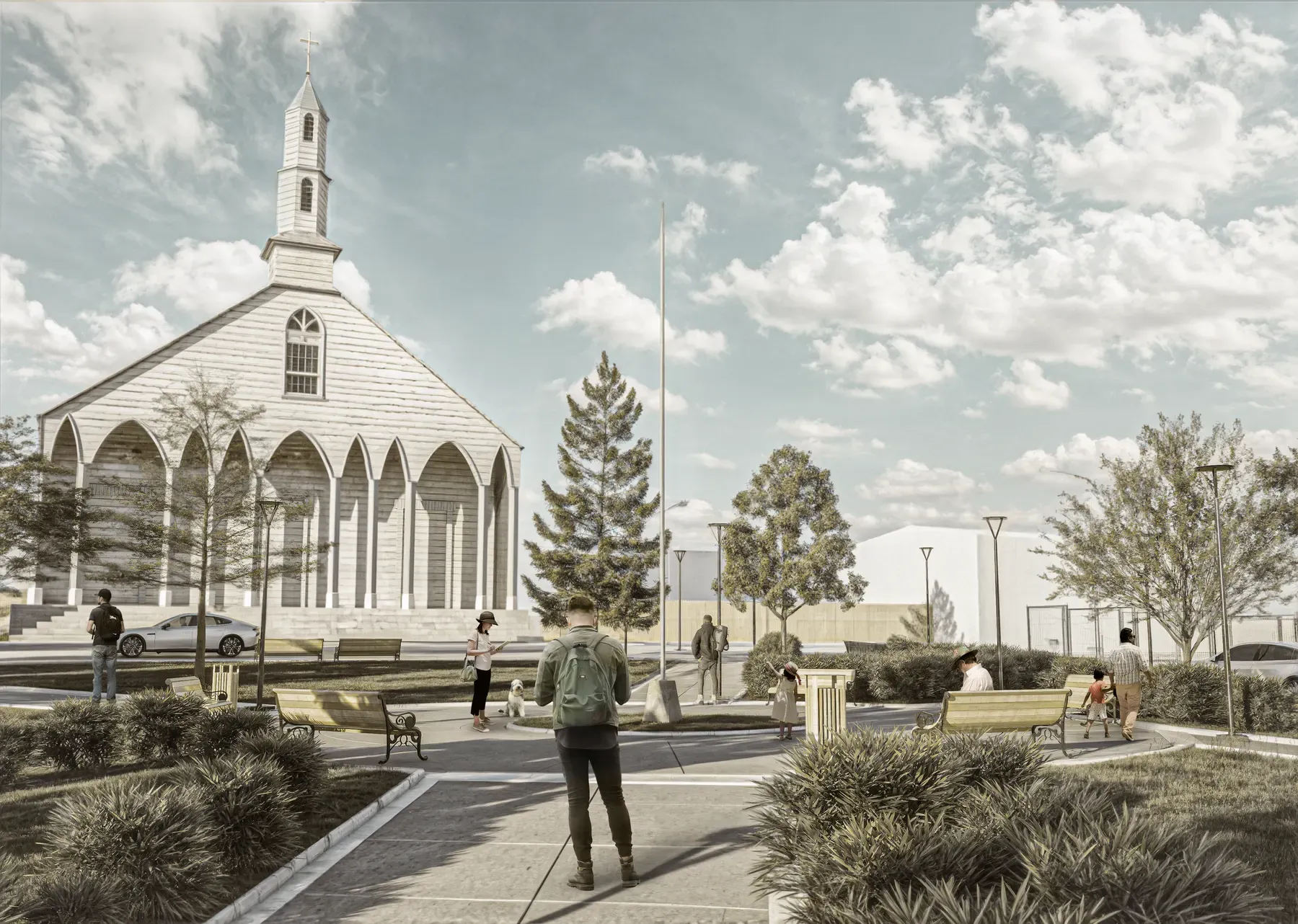 Mejoramiento Plaza de la Iglesia de Dalcahue render 5