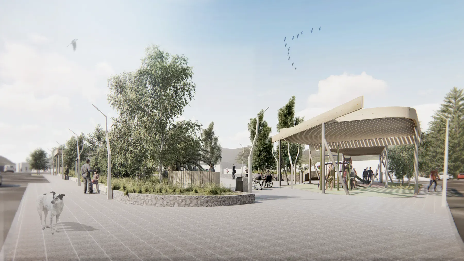 Plaza Sergio Silva, Los Vilos render 3